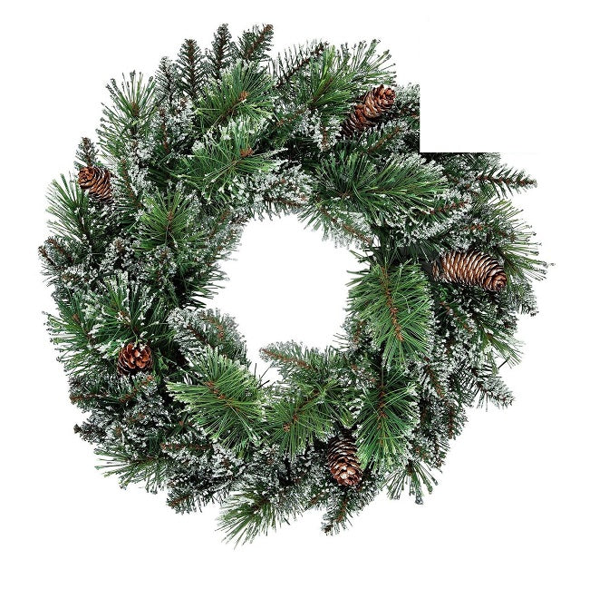 Heart of House Prelit Wreath Christmas Decoration - Snowtipped