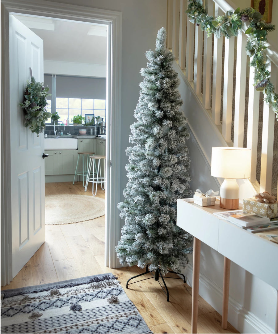 Habitat Slim 6ft Pop Up Snowy Artificial Pencil Christmas Tree