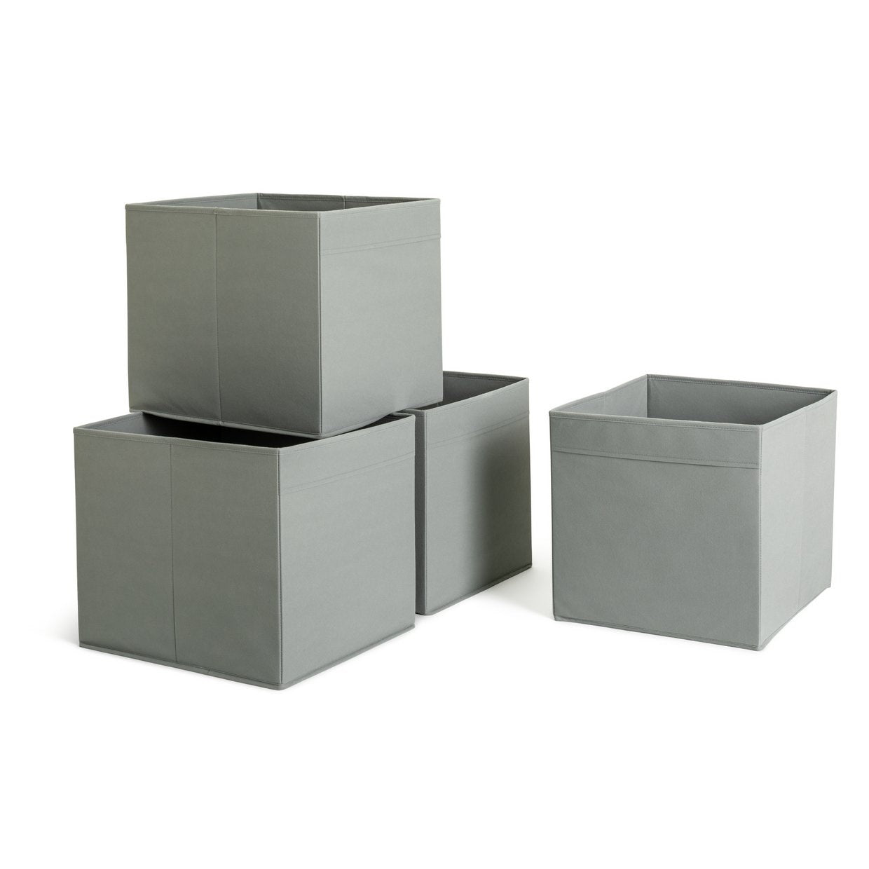 Habitat Pack of 4 Grey Canvas Boxes