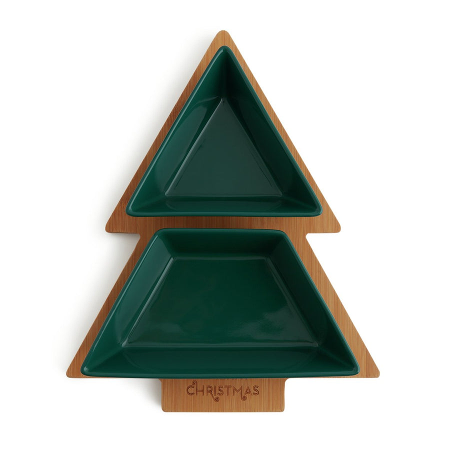 Habitat Christmas Tree Stoneware Serving Board - Green