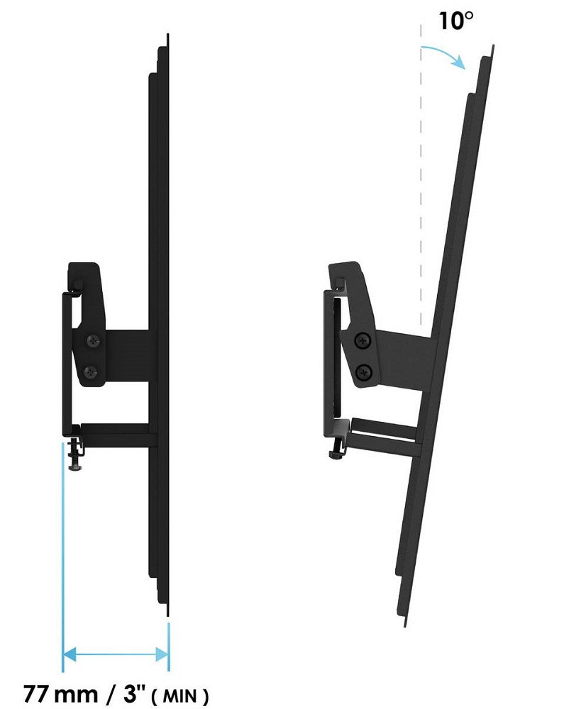 AVF Standard Tilting Up To 55 Inch TV Wall Bracket - Black