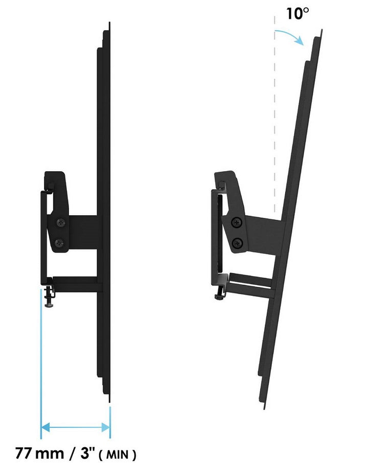 AVF Standard Tilting Up To 55 Inch TV Wall Bracket - Black