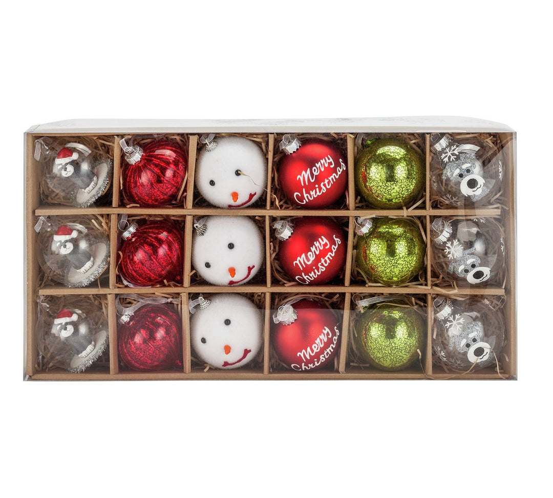 Heart of House 18 Piece Baubles Christmas Decorations Pack - Festive Fun