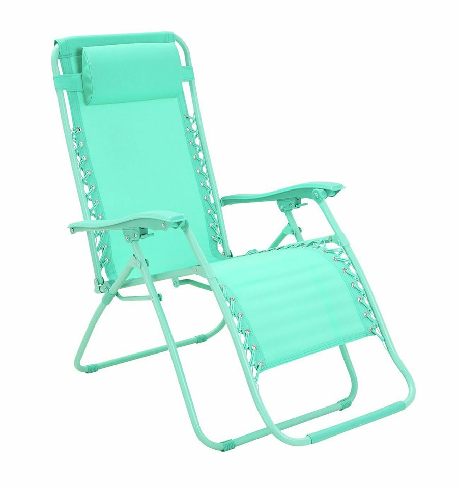 Home Zero Gravity Outdoor Chair Recliner Sun Lounger - Teal