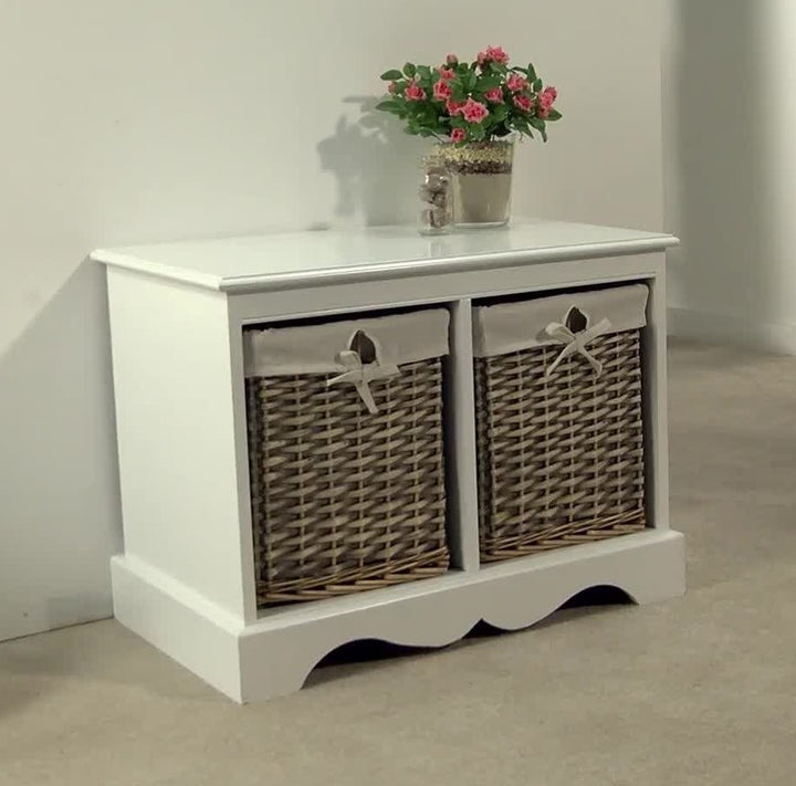 Home Malvern Hallway Shoe Storage Bench - White