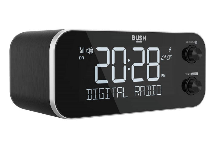 Bush DAB+ Clock Radio With Wireless Charging Dock - Black