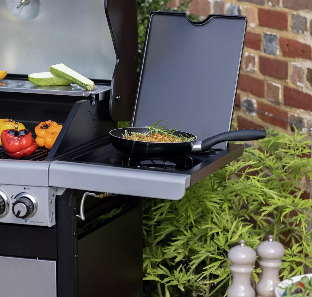 Home Deluxe 4 Burner Gas BBQ With Side Burner - Stainless Steel