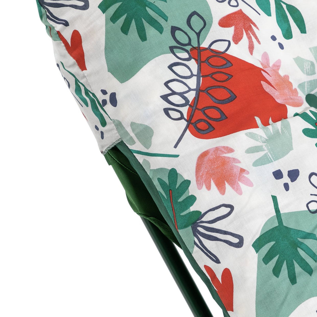 Home Abstract Leaf Folding Metal Sun Lounger - Green