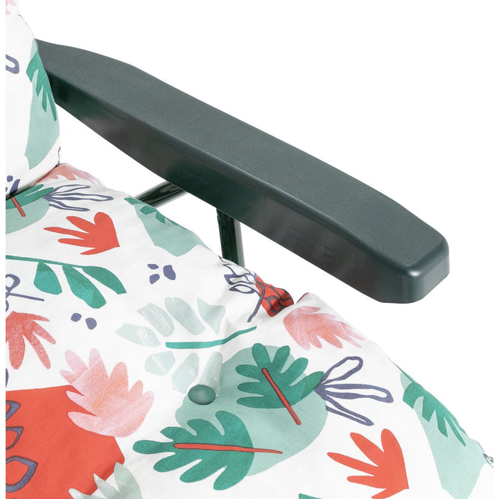 Home Folding Metal Reclining Garden Chair - Green