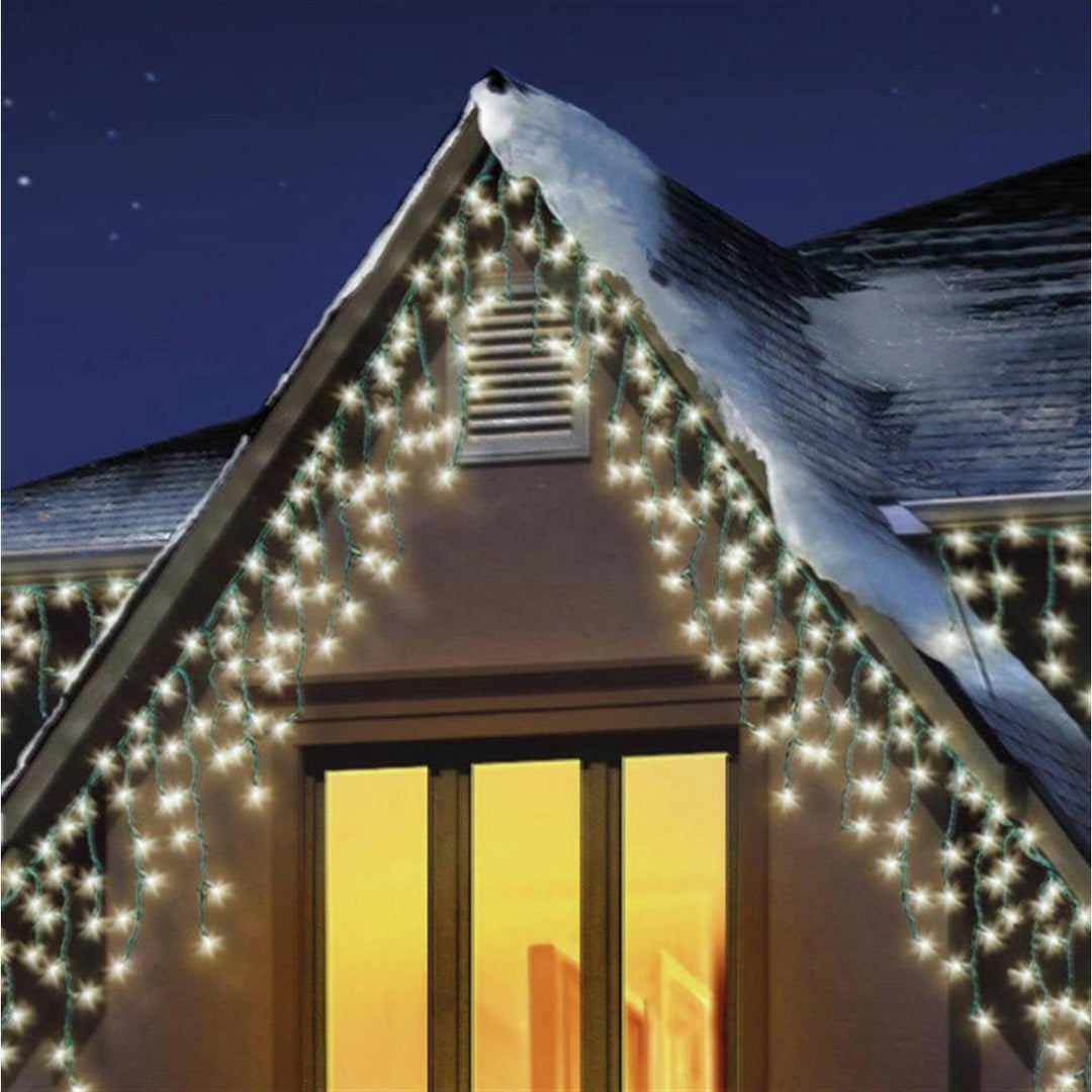 Premier Decorations 720 LED Snowing Icicles - Warm White