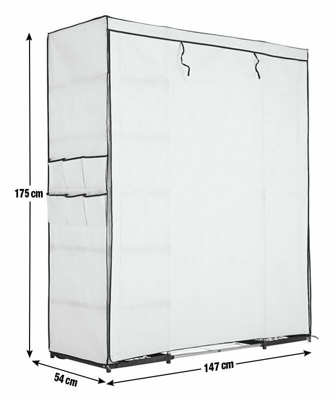 Home Fabric Covered Triple Wardrobe - Cream