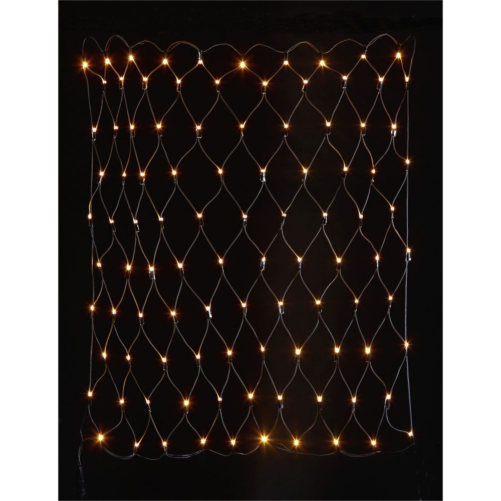 Home Set of 100 Net Connector LED Christmas Lights - Warm White
