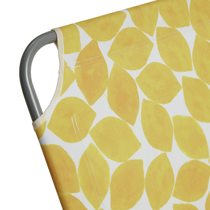 Habitat Lemons Folding Metal Sun Lounger - Yellow