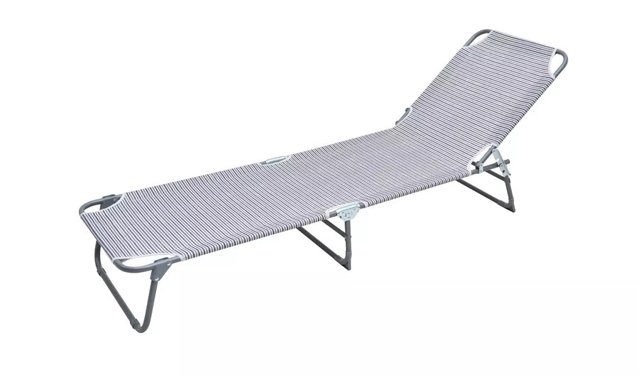 Habitat Sunbed Folding Sun Lounger - Grey