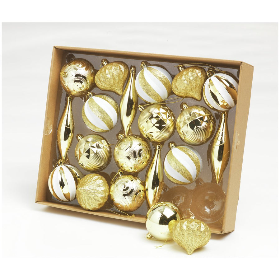 Habitat 20 Pack Of Christmas Baubles - Gold
