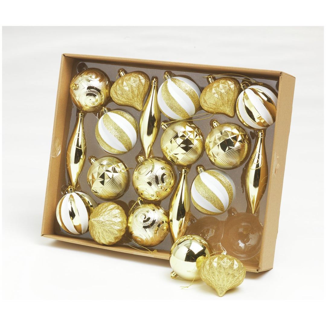 Habitat 20 Pack Of Christmas Baubles - Gold