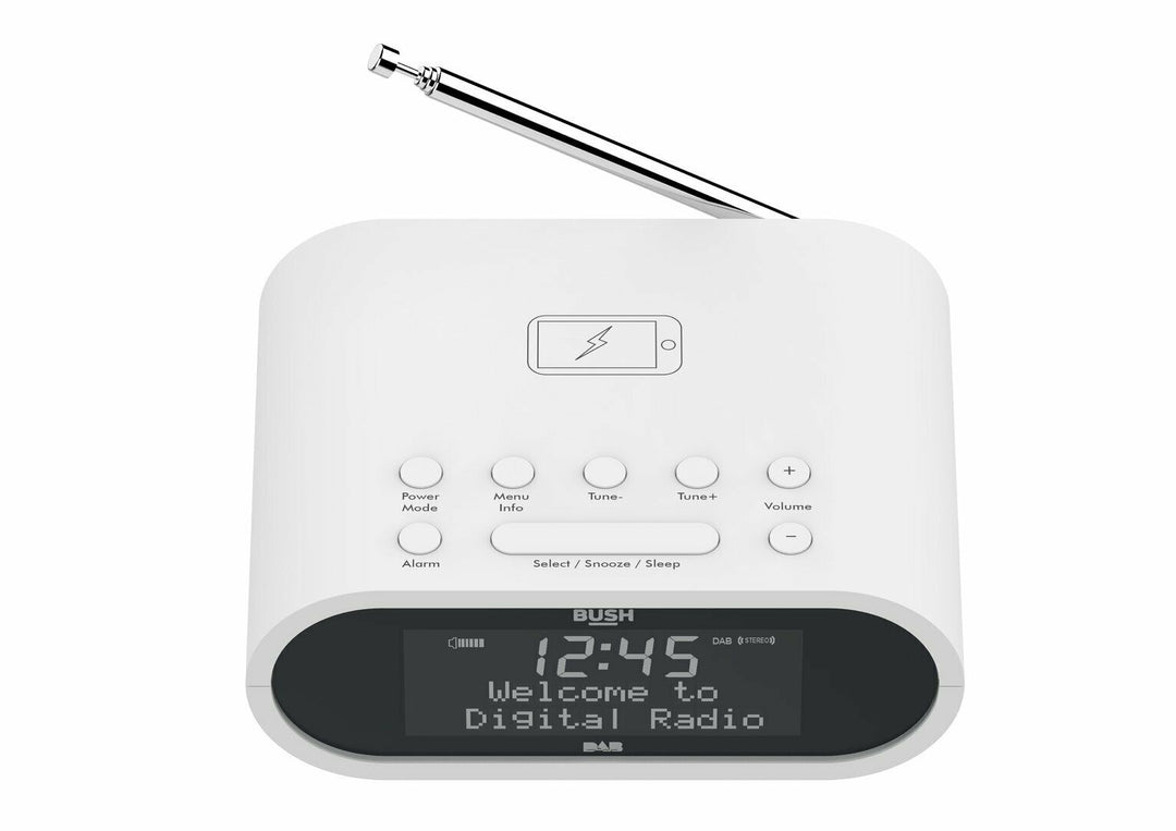 Bush Wireless Charging DAB Clock Radio - White