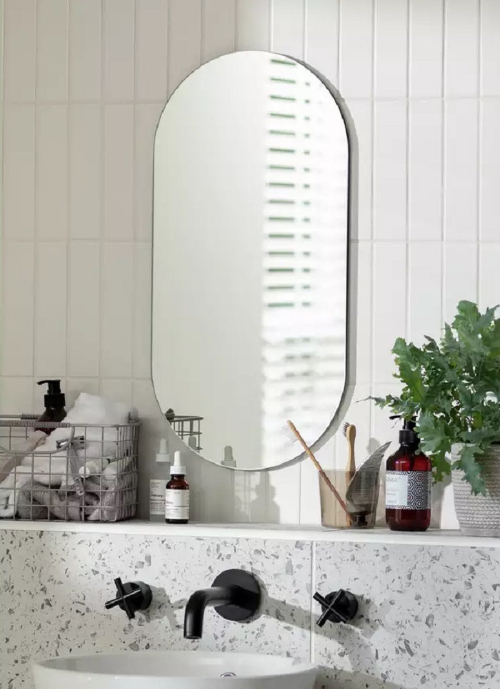 Habitat Pill Shape Rimless Wall Mirror