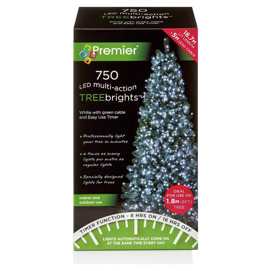 Premier Decorations 750 TreeBrights LED Christmas Tree Lights - White