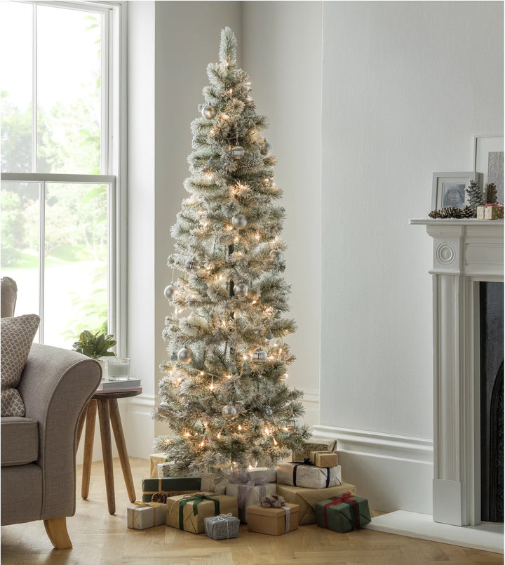 Habitat Slim 6ft Pop Up Snowy Artificial Pencil Christmas Tree