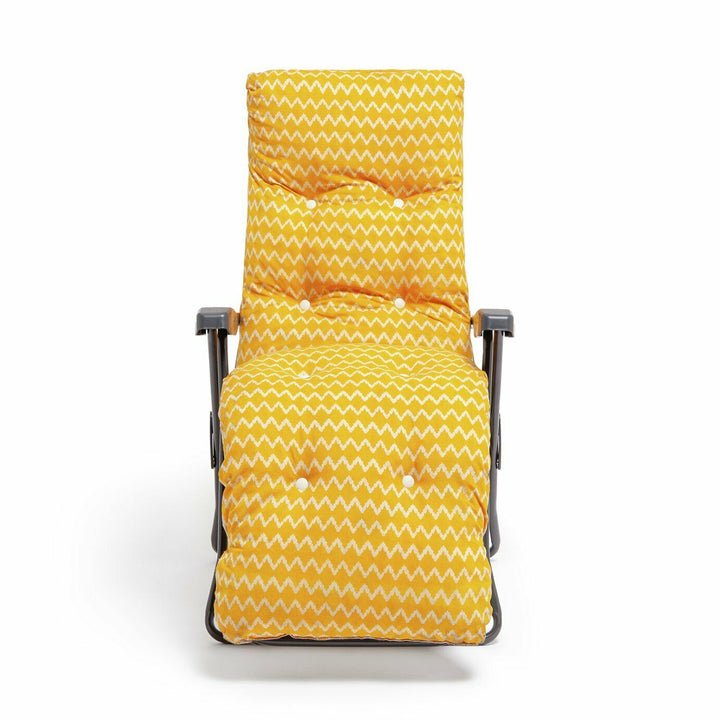 Home Folding Metal Sun Lounger - Yellow