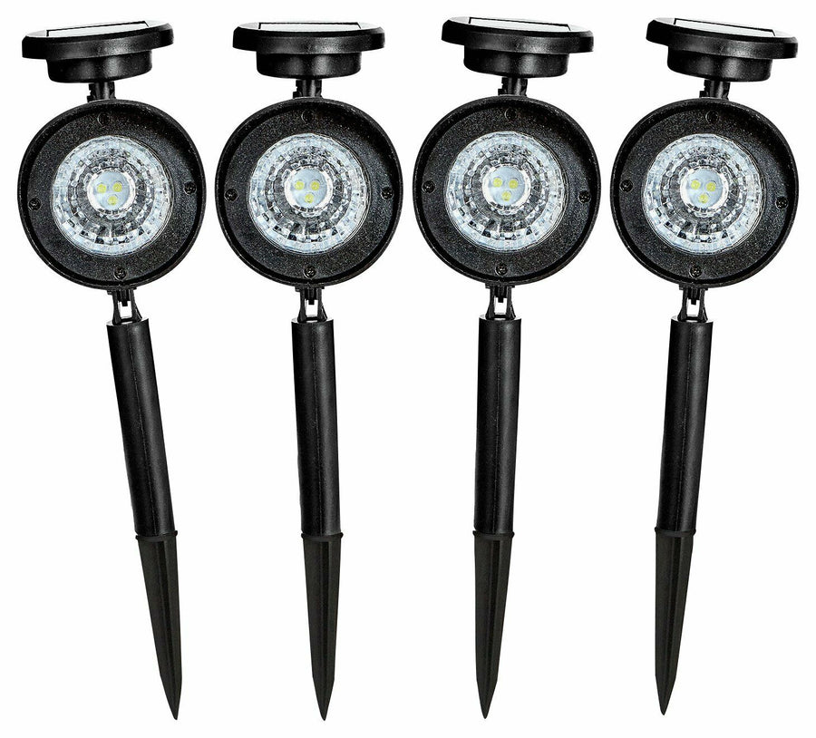 Habitat Set Of 4 Black Solar Spotlights