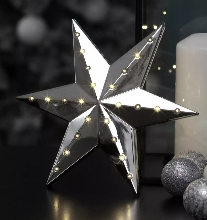 Habitat 48 Chasing LED Lights Christmas Star - Silver