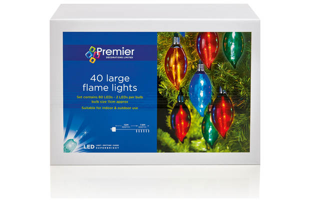 Premier Decorations 80 Flame LED Lights - 17.8m