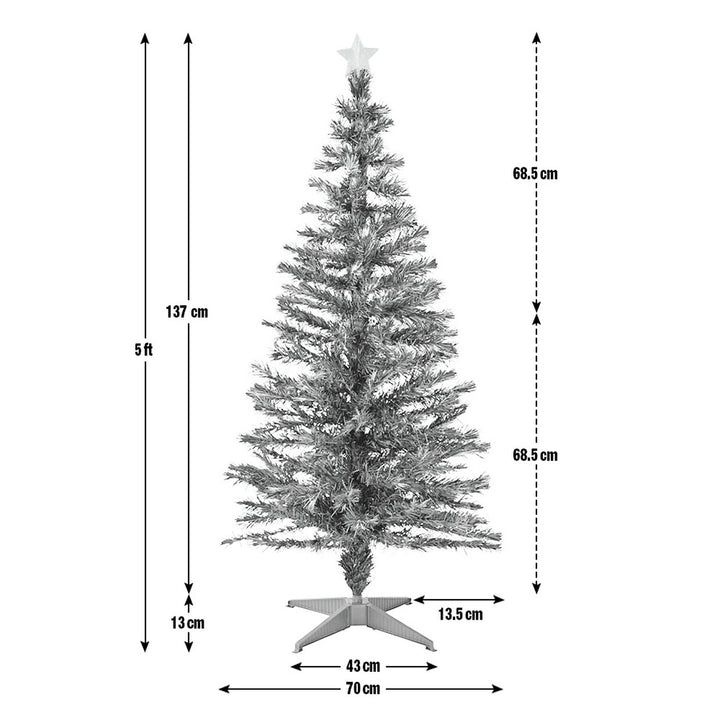 Habitat 5ft Warm White Fibre Optic Christmas Tree - Green