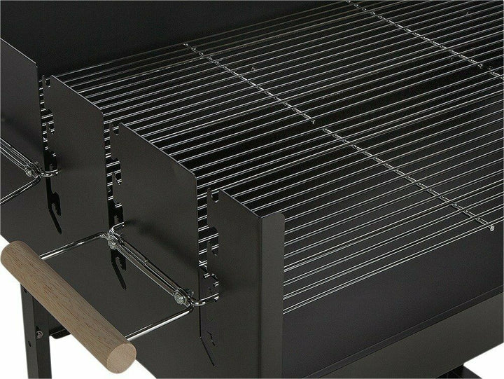 Home Deluxe Rectangle Steel Party Charcoal BBQ - Black