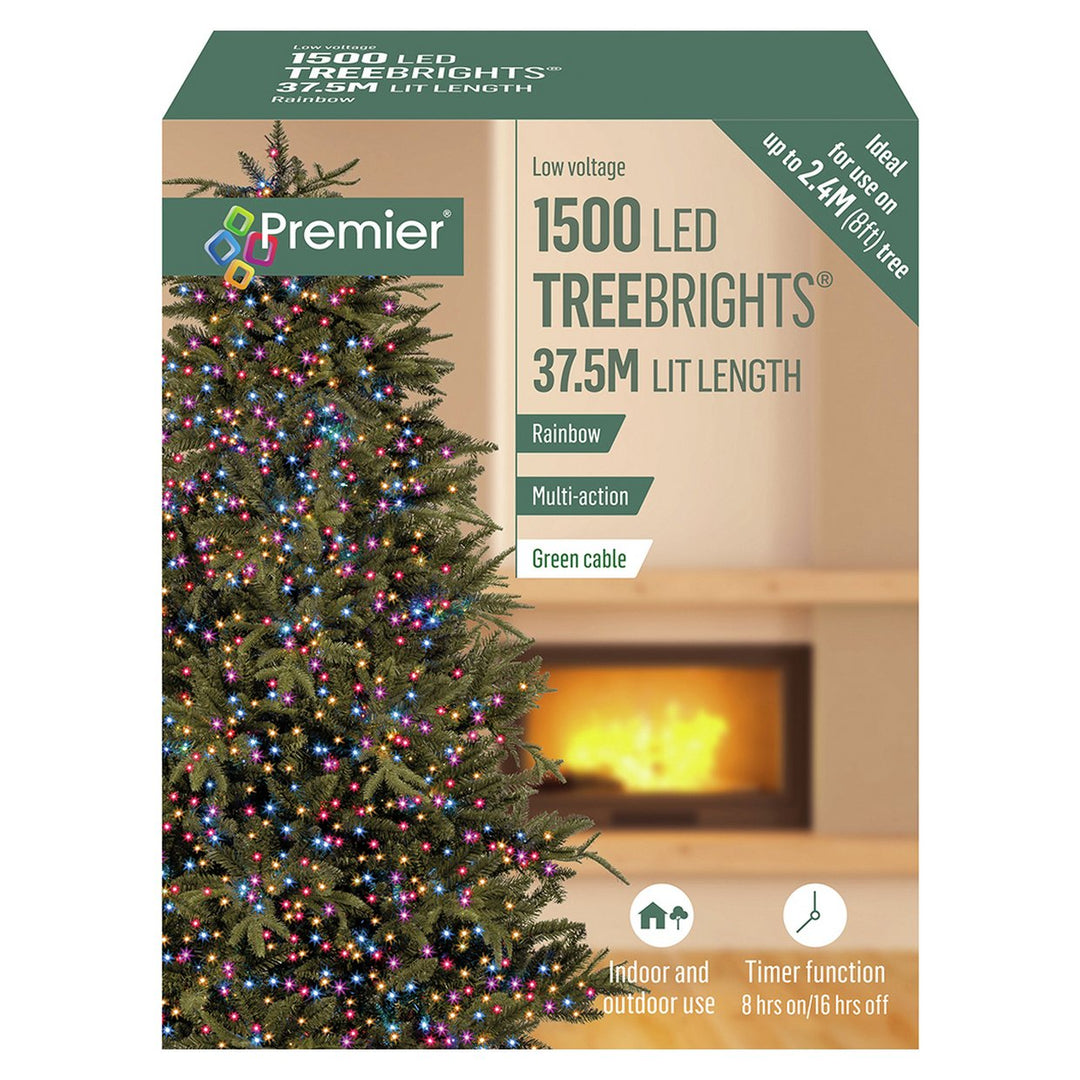 Premier 1500 Multi-Function TreeBrights LED Christmas Lights - Rainbow