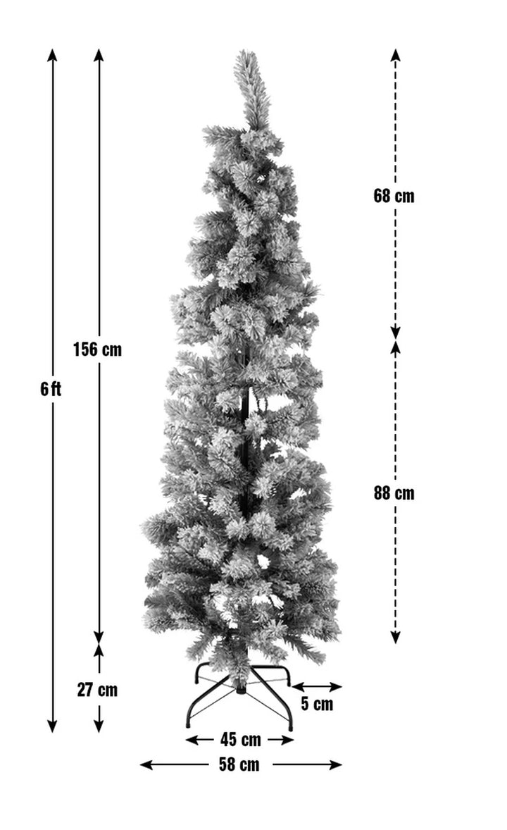 Habitat Slim 6ft Pop Up Snowy Artificial Pencil Christmas Tree