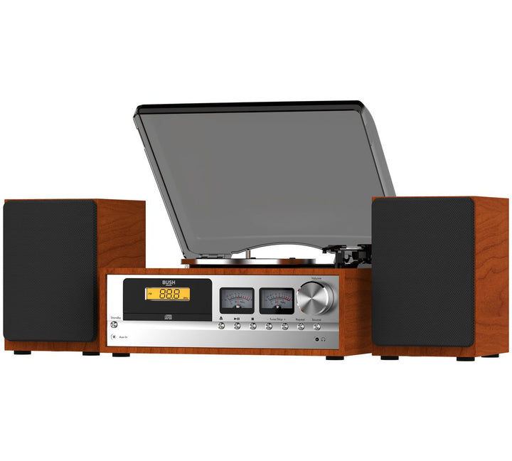 Bush Classic Retro Micro Combo Record Player - Bluetooth - Wood / Black