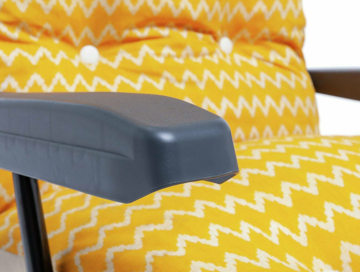 Home Folding Metal Sun Lounger - Yellow