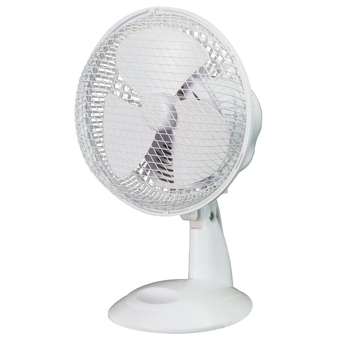 Challenge 7 Inch Oscillating Desk Fan - 2 Speed - White