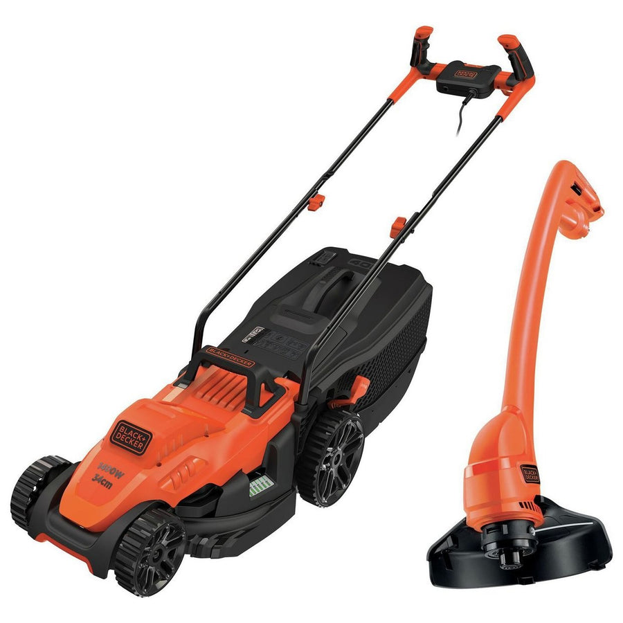 Black & Decker BEMW461BGL2-GB 34cm Corded Lawn Mower & Grass Trimmer Kit