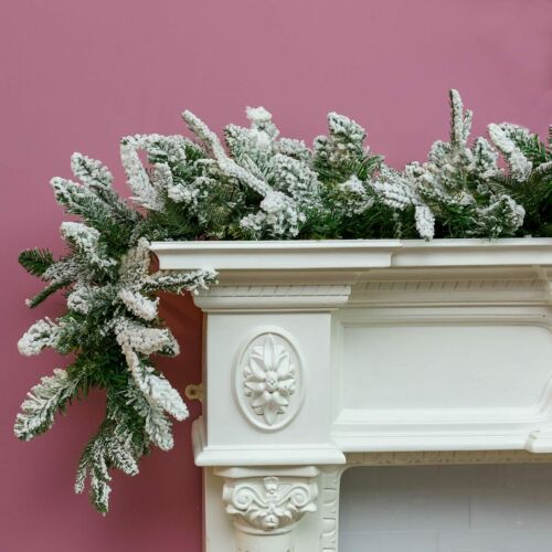 Premier Decorations 1.8m Snow Garland - Green