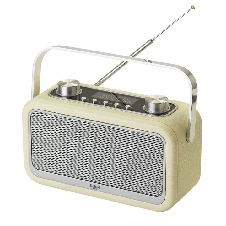 Bush Leather Look Bluetooth Retro DAB Radio - Cream