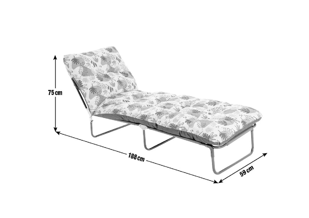 Home Abstract Leaf Folding Metal Sun Lounger - Green
