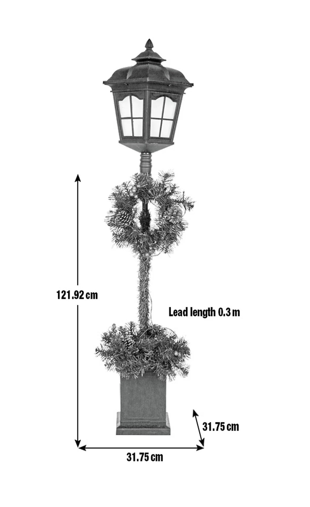 Home 4ft Christmas Lantern & Wreath