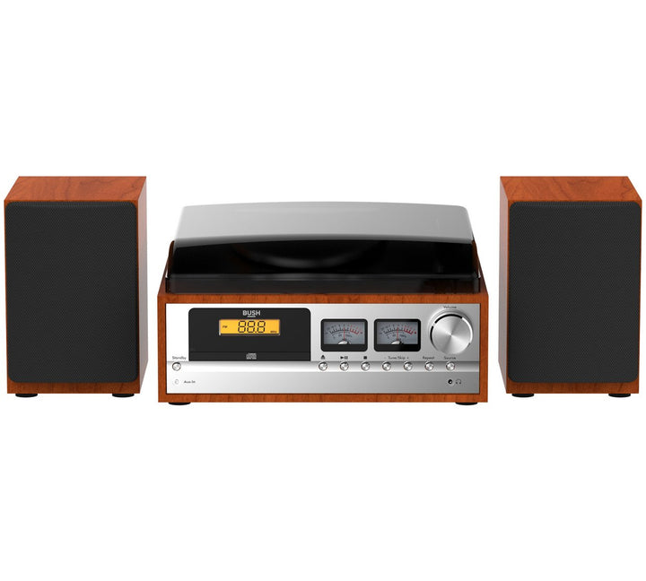 Bush Classic Retro Micro Combo Record Player - Bluetooth - Wood / Black