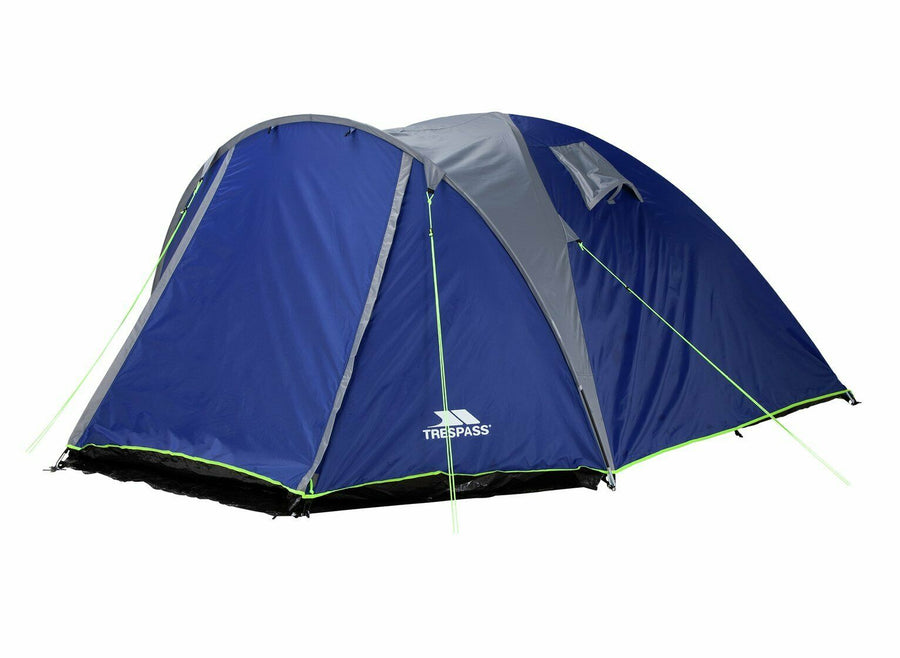 Trespass 4 Man 1 Darkened Room Dome Camping Tent - Blue