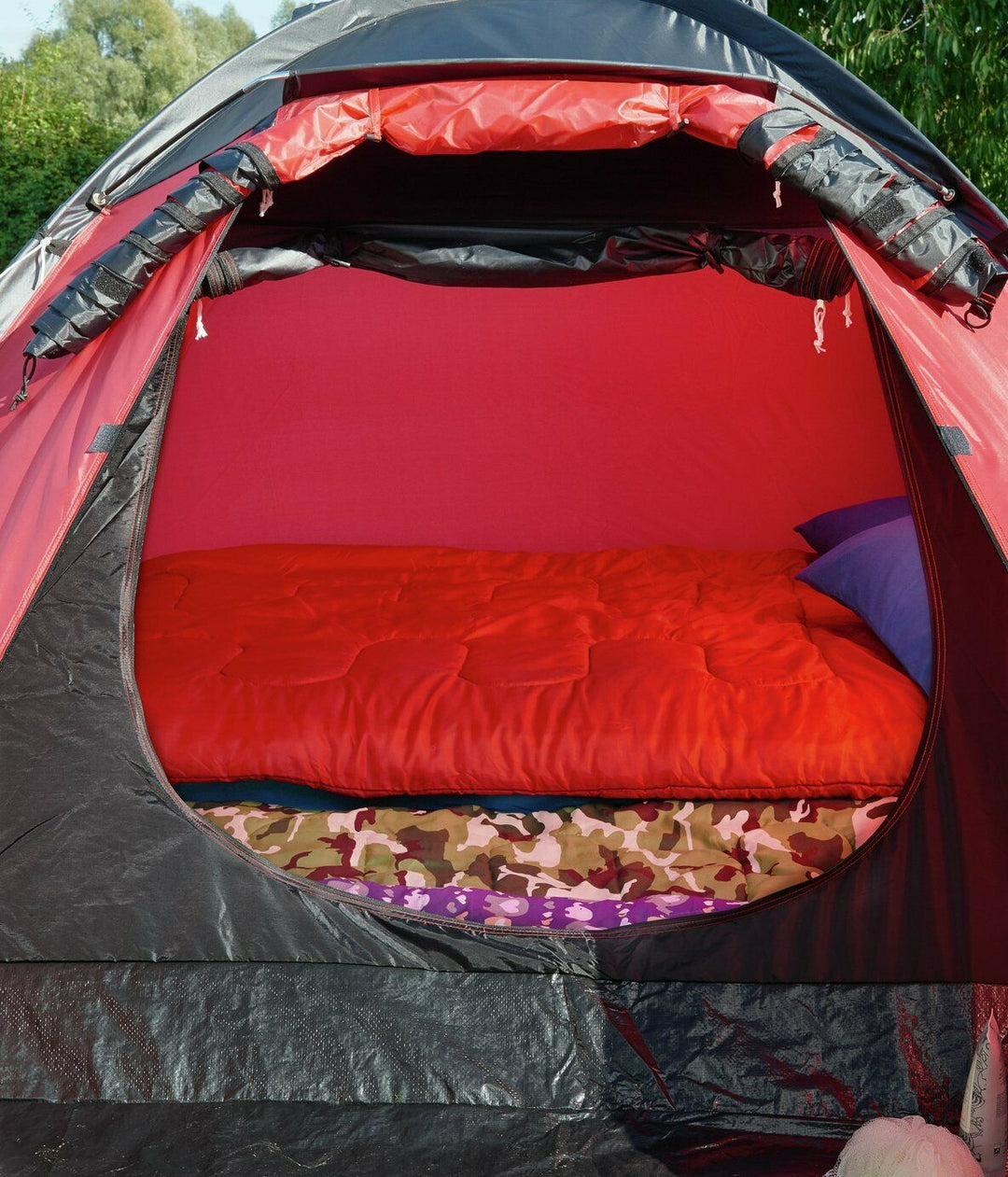 Pro Action 4 Man 1 Room Dome Camping Tent - Red