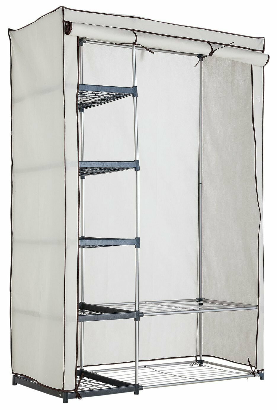Home Covered Double Wardrobe - Cream