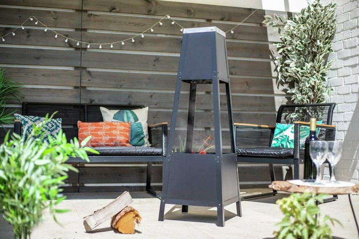 La Hacienda Contemporary Silver Top Chimenea - Black