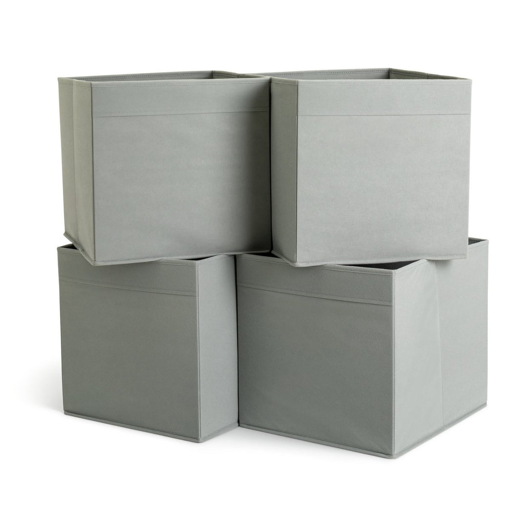 Habitat Pack of 4 Grey Canvas Boxes
