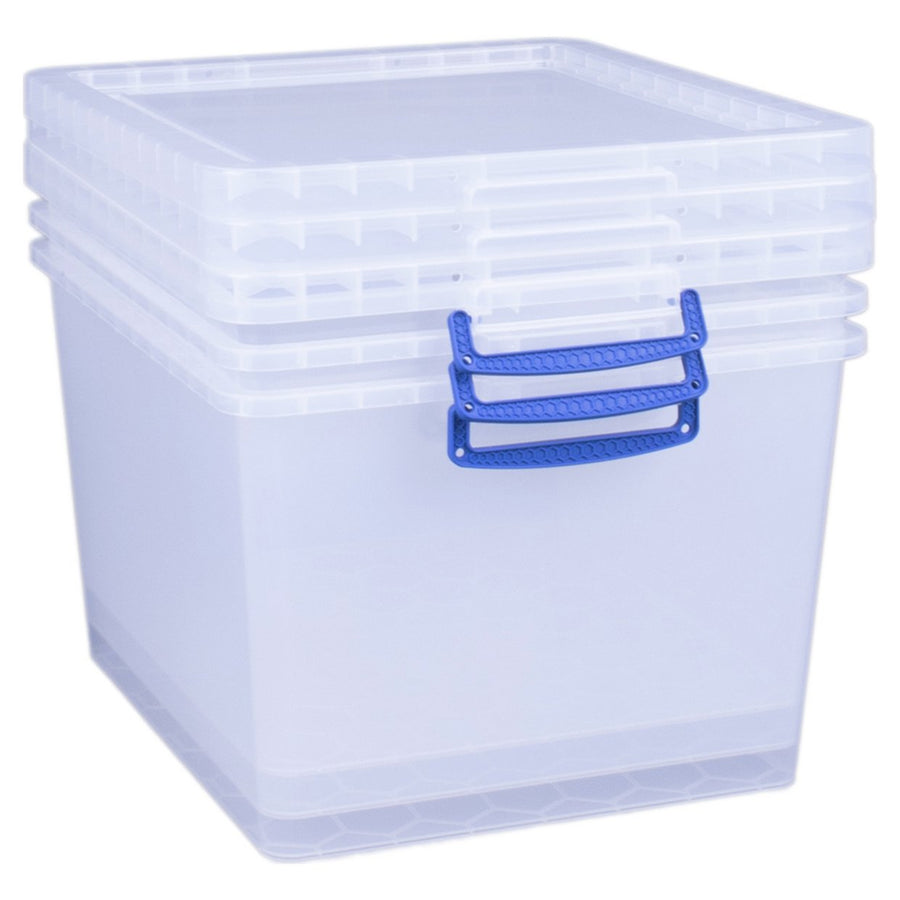 Really Useful Set Of 3 33.5 Litre Plastic Nesting Boxes - Clear
