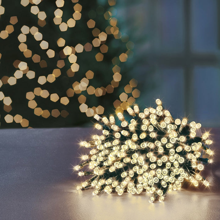 Premier Decorations 1000 White Multi-function Christmas LED Lights 80m