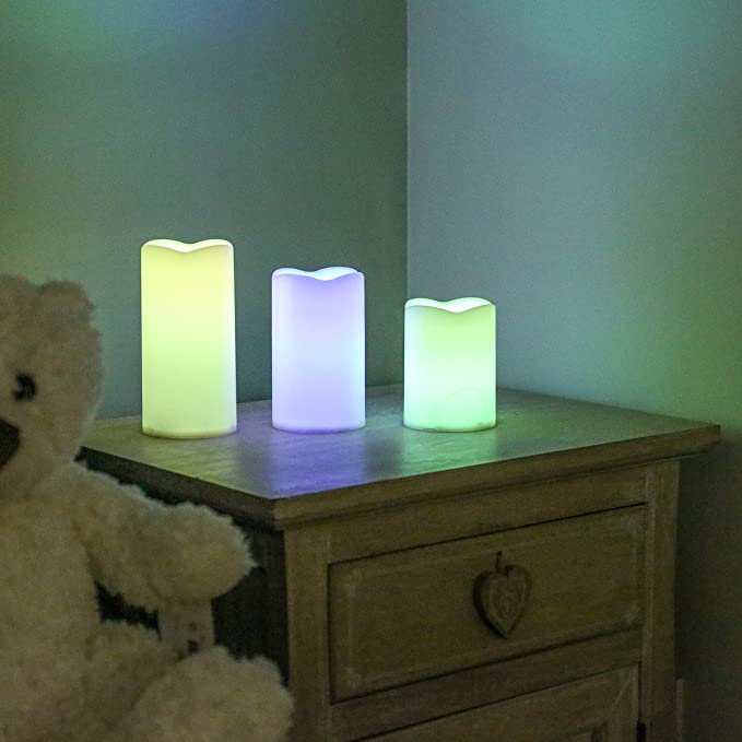 Premier Decorations Battery Operated Colour Changing LED Candles - Set of 3