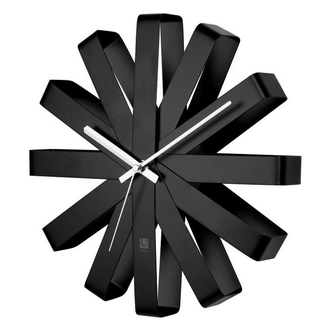 Umbra Ribbon Wall Clock - Black & Silver